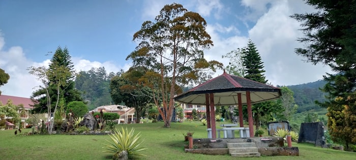 Garden gazebo at Rajah Healthy Acres, a countryside Ayurvedic wellness retreat
